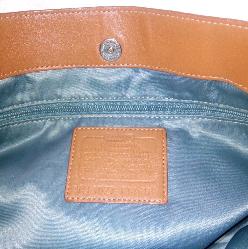 Coach Penelope Leather Top Handle Satchel Shoulder Bag w Ruffle Trim F14682 - Picture 9 of 14